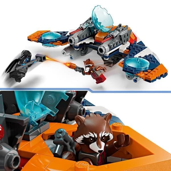 LEGO 76278 Marvel: Rocket vs. Ronans rymdskepp, Guardians of the Galaxy Toy, Ship and Minifigures