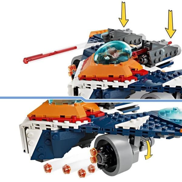 LEGO 76278 Marvel: Rocket vs. Ronans rymdskepp, Guardians of the Galaxy Toy, Ship and Minifigures