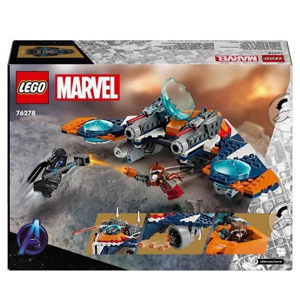 LEGO 76278 Marvel: Rocket vs. Ronans rymdskepp, Guardians of the Galaxy Toy, Ship and Minifigures