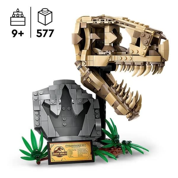 LEGO 76964 Jurassic World Dinosaur Fossils: T. Rex Skull, Dino Toy, Inredning för barnrum