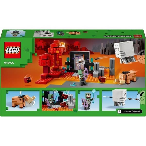 LEGO 21255 Minecraft Nether Portal bakhåll, leksak med stridsscener och minifigurer, Hoglin-figur