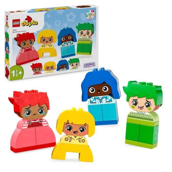 LEGO 10415 DUPLO Mina första starka känslor och stora känslor, leksak för bebisar, 23 färgglada klossar och 4 karaktärer