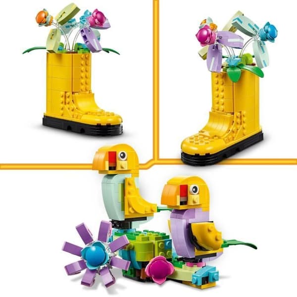 LEGO 31149 Creator 3-i-1 blommor i vattenkanna, barnleksak, med vattenkanna, bukett blommor och 2 fåglar