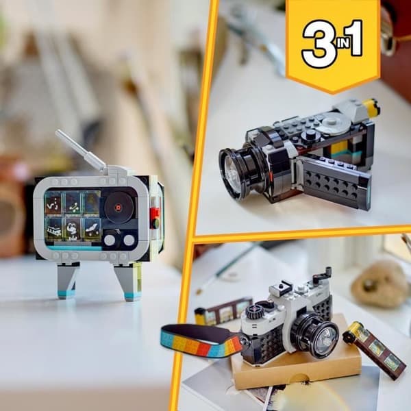 LEGO 31147 Creator 3-i-1 retrokamera, transformerbar leksak med 3 modeller, kontors- och sovrumsinredning