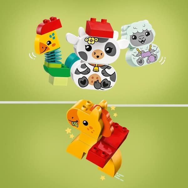 LEGO 10412 DUPLO Mitt första djurtåg, leksak med hjul för barn, kreativa djur att bygga