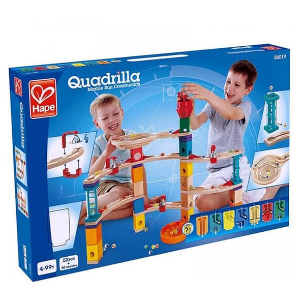 Quadrilla trämarmorbana - HAPE - Castle Escape - 102 delar - Roterande torn