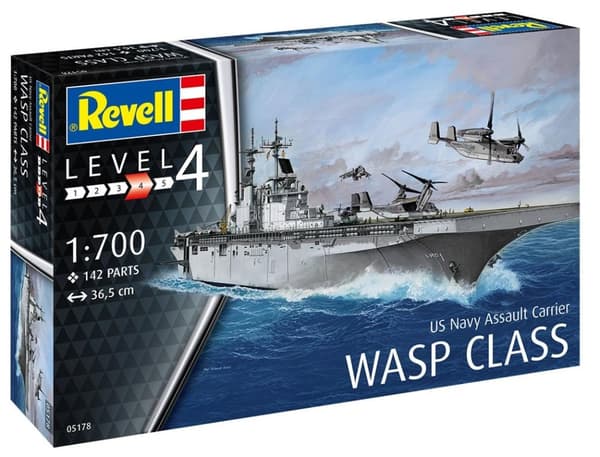 Revell US Navy Assault Carrier Wasp Class 1:700 Mallinrakennussarja