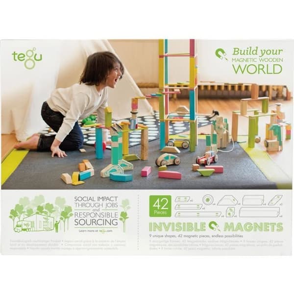 TEGU Blues byggspel 42 delar - Magnetiska träblock