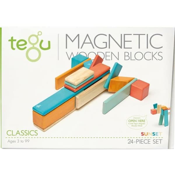 TEGU Sunset 24 delar - Magnetiska träblock - Byggsats