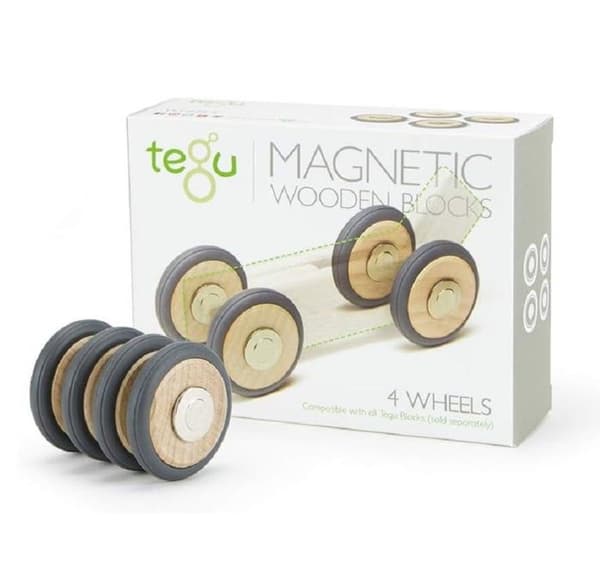 Tegu - Set med 4 Tegu magnetiska trähjul