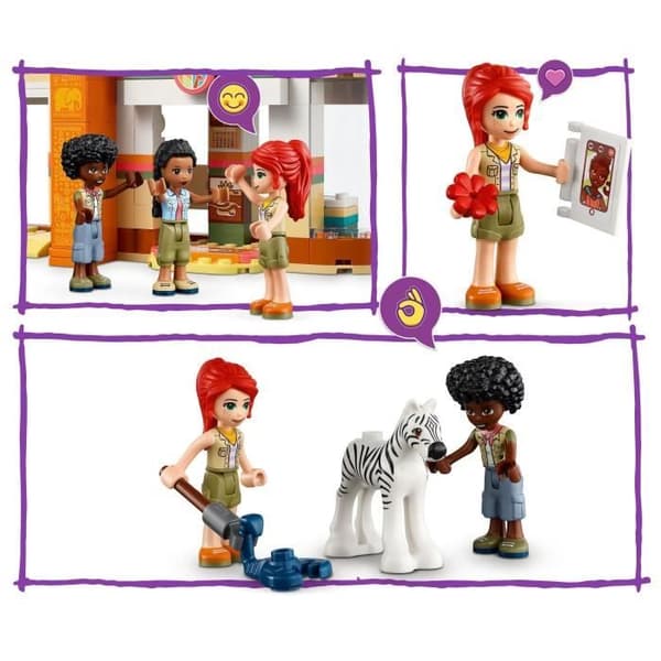 LEGO 41717 Friends Mias vilda räddningscenter, veterinärleksak, med minifigurer av safaridjur, barn 7 år gamla