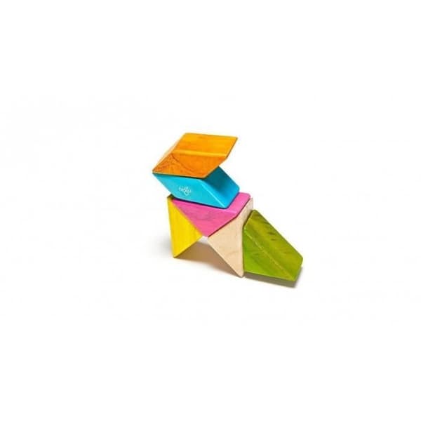 Byggspel - Tegu - Classic Pocket 6 Pieces - Magnetiska träslag - Pastell