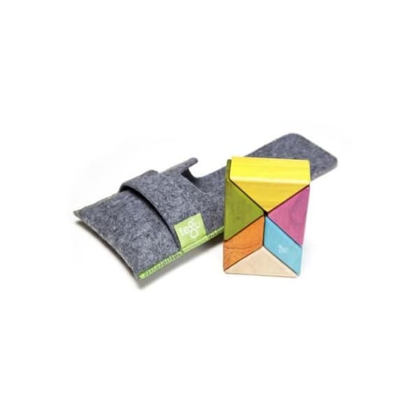 Byggspel - Tegu - Classic Pocket 6 Pieces - Magnetiska träslag - Pastell