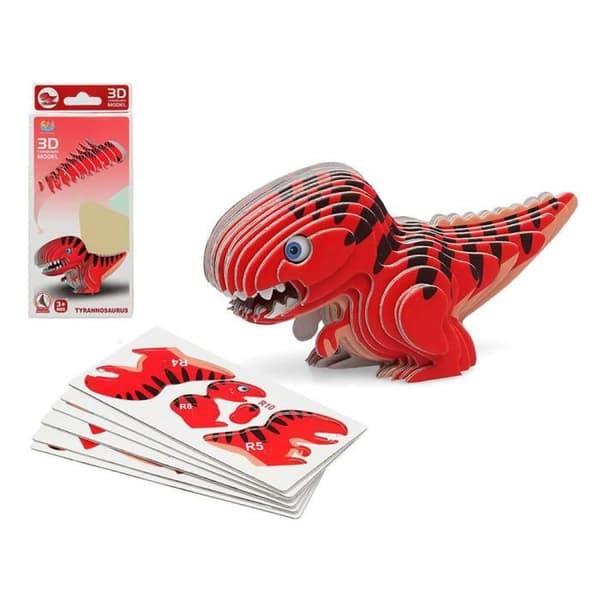 DIY Tyrannosaurus Dinosaur 3D-pussel att sätta ihop - Lärorikt och roligt spel för barn från 5 år och uppåt