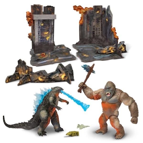 Monsterverse - MNG19000 - City Battle-Diorama Set med två figurer, singel, flerfärgad