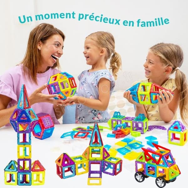 Magnetisk byggsats - SHOP-STORY - MAGNEBLOCS128PCS - 128 delar - Giftfritt - Flerfärgad