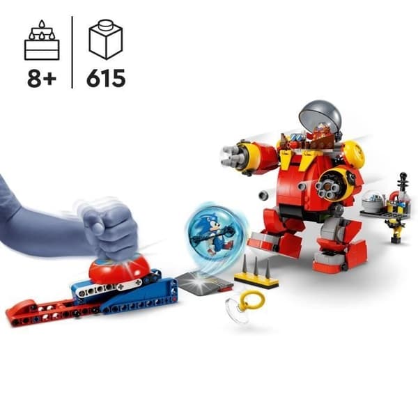 LEGO Sonic the Hedgehog 76993 Sonic vs. Dr. Eggman's Death Egg Robot, barnleksak, med 6 karaktärer
