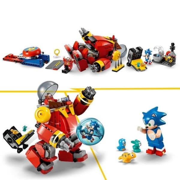 LEGO Sonic the Hedgehog 76993 Sonic vs. Dr. Eggman's Death Egg Robot, barnleksak, med 6 karaktärer