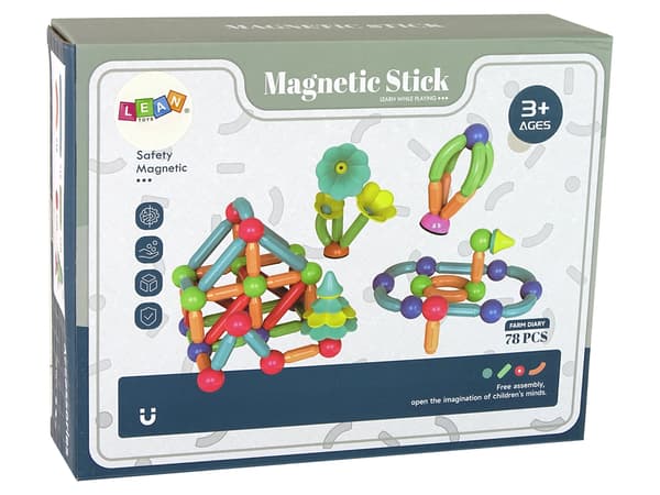 Magnetisk plast konstruktionssten 78 elementer