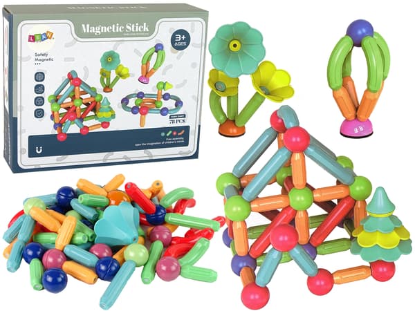 Magnetisk plast konstruktionssten 78 elementer