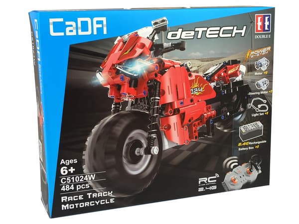 CADA byggeklodssæt Fjernstyret motorcykel 2.4G 484 stk