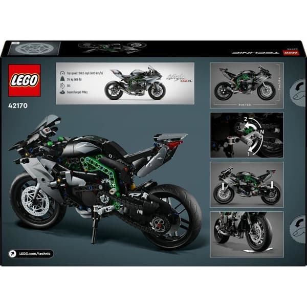 LEGO Technic 42170 Kawasaki Ninja H2R motorcykel, presentidé för barn, kreativ leksak