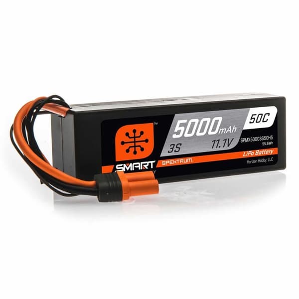 Spektrum - SPMX50003S50H5 - 11,1 V 5000 mAh 3S 50C Smart Hardcase LiPo-Akku: IC5
