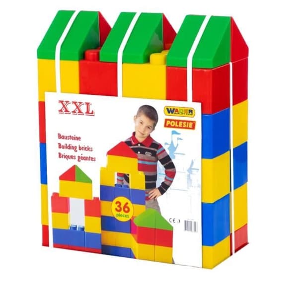 Byggstensspel - POLESIE - XXL - 36 element - Flerfärgad - Gul