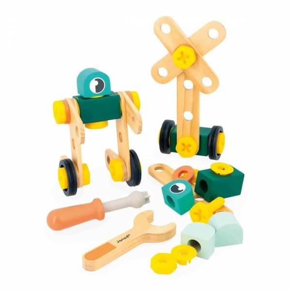 Barrel 50 Pieces Brico'Kids - Byggspel för barn - 48 tillbehör + 2 verktyg - Imitationsspel - Från 3 år