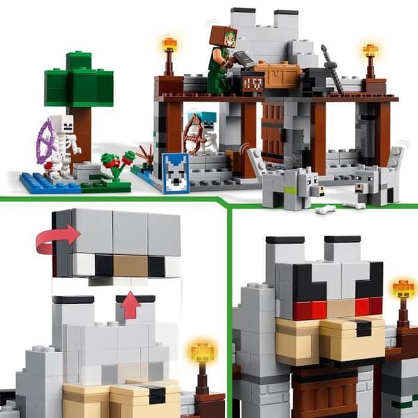 LEGO Minecraft 21261 Wolf's Fortress - Utforskningsspel med skeletttema