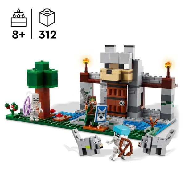 LEGO Minecraft 21261 Wolf's Fortress - Utforskningsspel med skeletttema