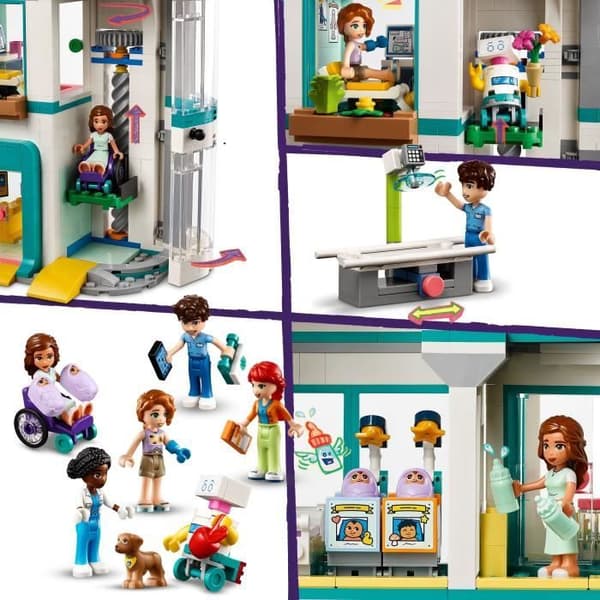 LEGO® 42621 Friends Heartlake City Hospital, leksak med helikopter och minifigurer inklusive hösten och en hund