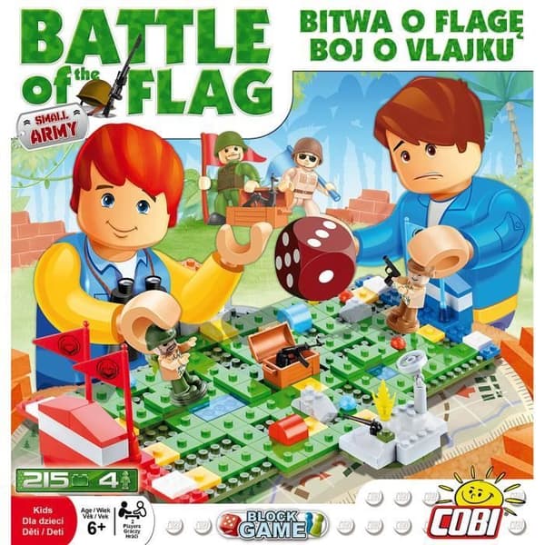 Byggspel - Battle of the flags-spel - 215 st - 4 Cobi-figurer