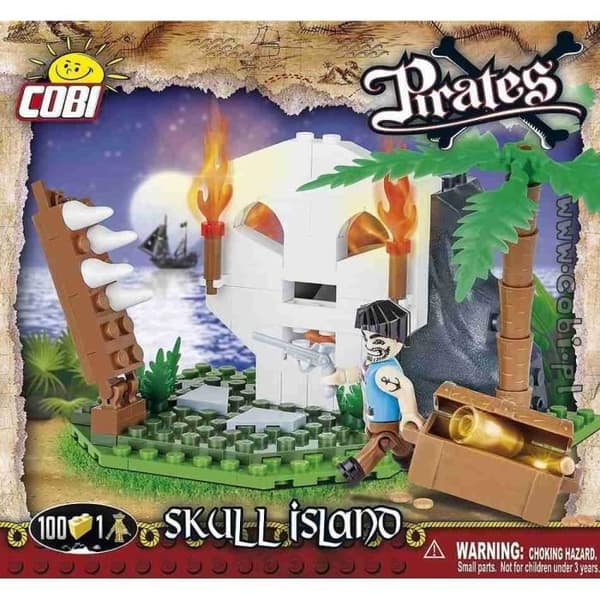 Byggspel - Pirater - Skull Island - 100 stycken - 1 Cobi-figur