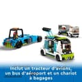 Miniatyrbild 6 av 6: LEGO® City 60367 Flygplansleksak med flygbuss, bogserbåt, bagagebil och 9 minifigurer