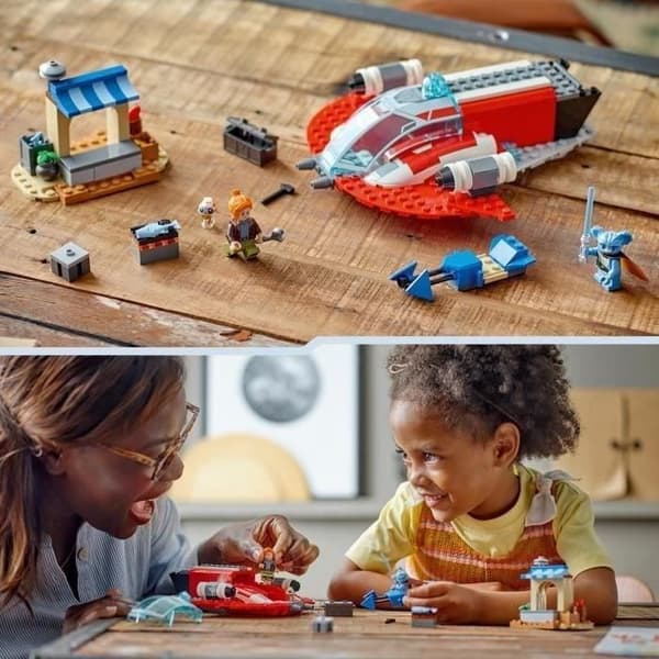 LEGO® 75384 Star Wars The Crimson Firehawk, byggleksak med speedercykel och minifigurer