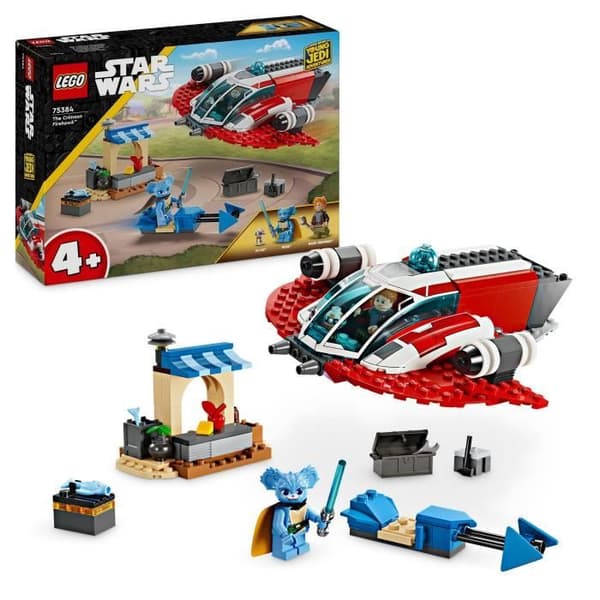 LEGO® 75384 Star Wars The Crimson Firehawk, byggleksak med speedercykel och minifigurer