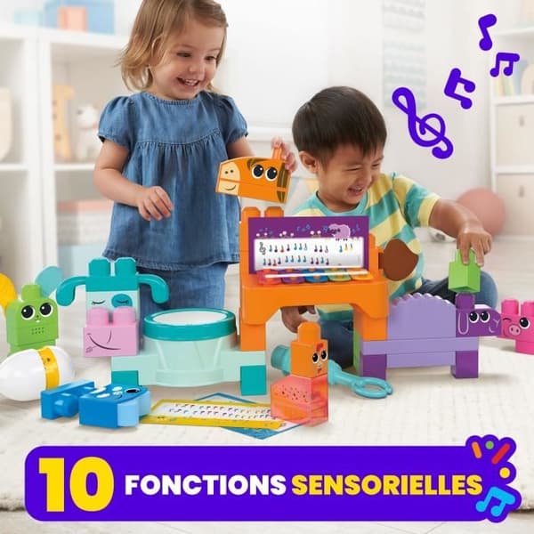 MEGA BLOKS-The Farm Musicians-Sensorisk leksak (45 st) HPB46
