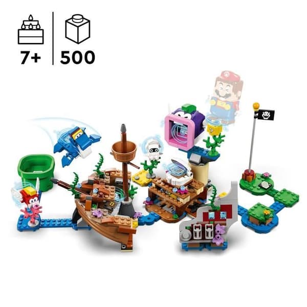 LEGO® 71432 Super Mario Sunken Wreck Adventure Expansion Set med Dorrie, leksak med Cheep Cheep minifigurer