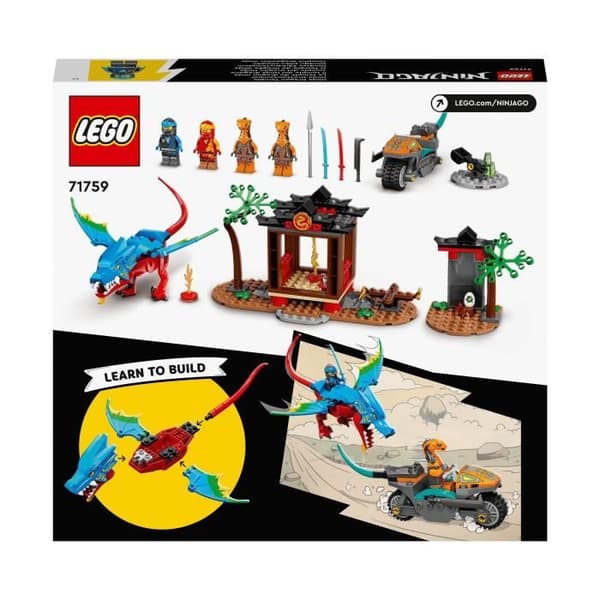 LEGO NINJAGO 71759 Drakens tempel Ninja leksak och minifigurset med motorcykel