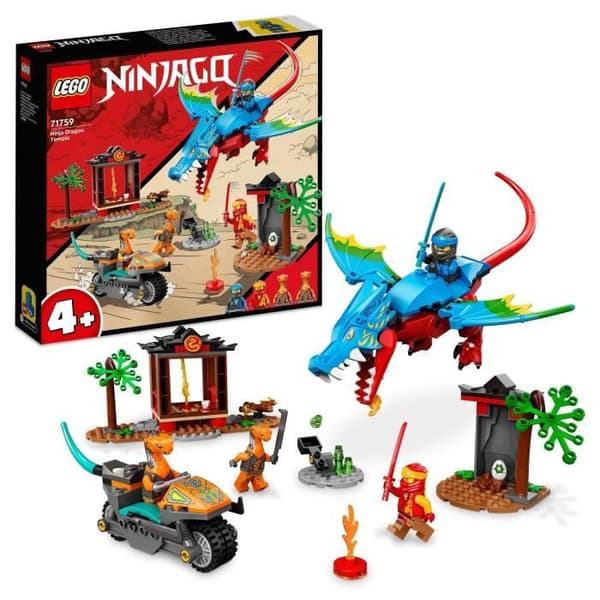 LEGO NINJAGO 71759 Drakens tempel Ninja leksak och minifigurset med motorcykel