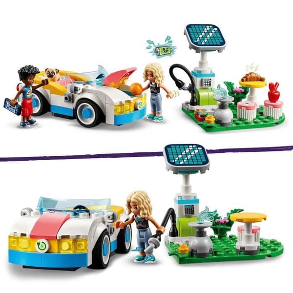 LEGO® 42609 Friends elbil och laddstation, billeksak, med Nova och Zac minifigurer