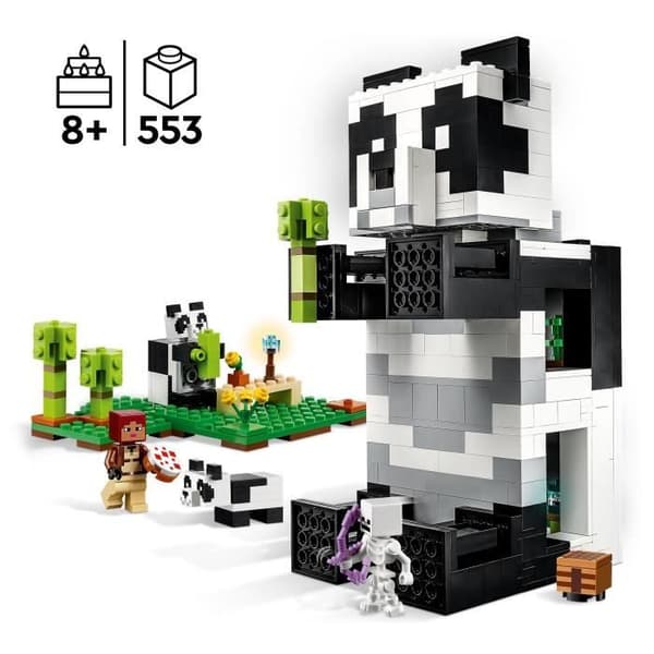LEGO Minecraft 21245 The Panda Haven, Toy House, med djur- och skelettfigurer