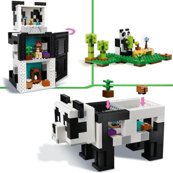 LEGO Minecraft 21245 The Panda Haven, Toy House, med djur- och skelettfigurer
