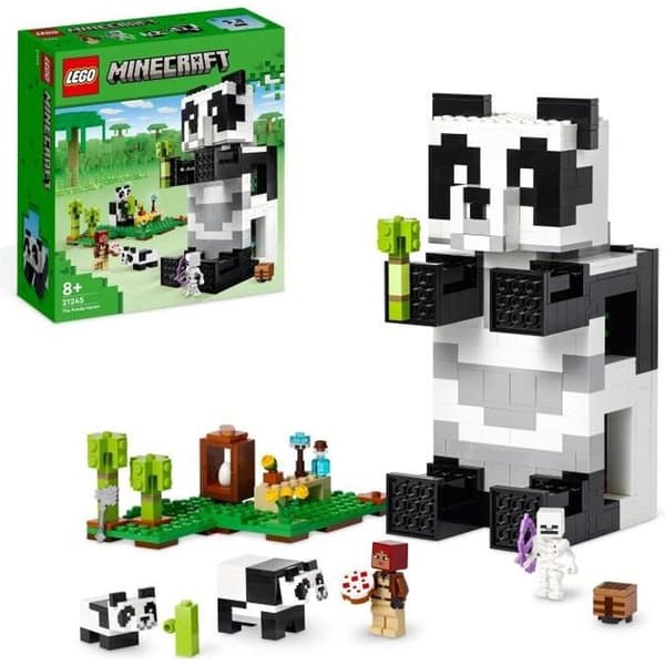 LEGO Minecraft 21245 The Panda Haven, Toy House, med djur- och skelettfigurer