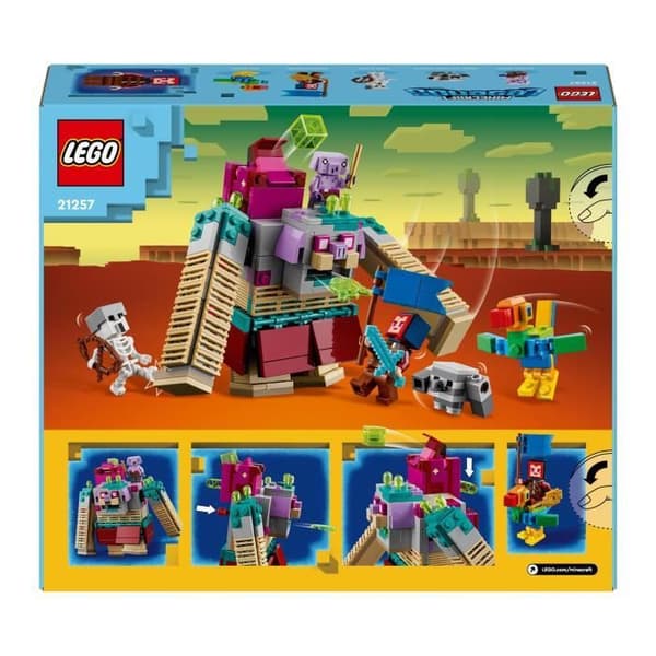 LEGO® 21257 Minecraft Legends Attack of the Devourer, karaktärsbyggande leksak, set med hjälteminifigurer