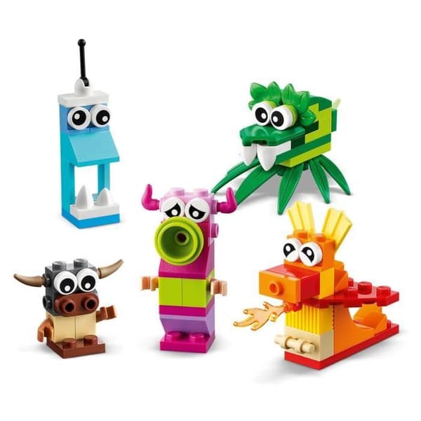 LEGO® 11017 klassiska kreativa monster, låda med klossar, 5 mini-monsterleksaker att bygga, från 4 år och uppåt