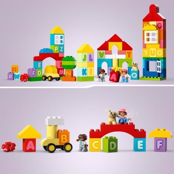 LEGO DUPLO Classic 10935 Alphabet City, pedagogisk leksak, Lär dig färger och bokstäver