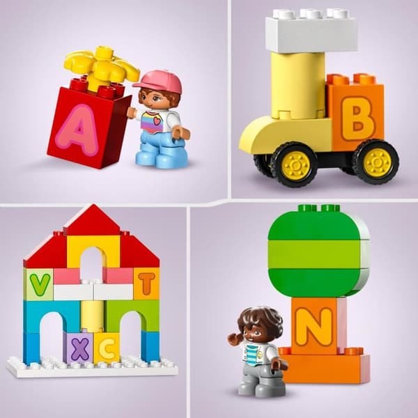 LEGO DUPLO Classic 10935 Alphabet City, pedagogisk leksak, Lär dig färger och bokstäver