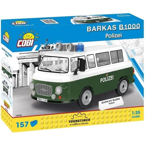 Modell - Cobi - Barkas B1000 Polisbil - 157 delar - Grön - Att montera själv